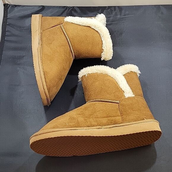 BRAND NEW JUST BE LADIES COG SUEDE ROUND TOE FAUX FUR WOMEN"S BOOTIES - Picture 11 of 15